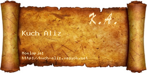 Kuch Aliz névjegykártya